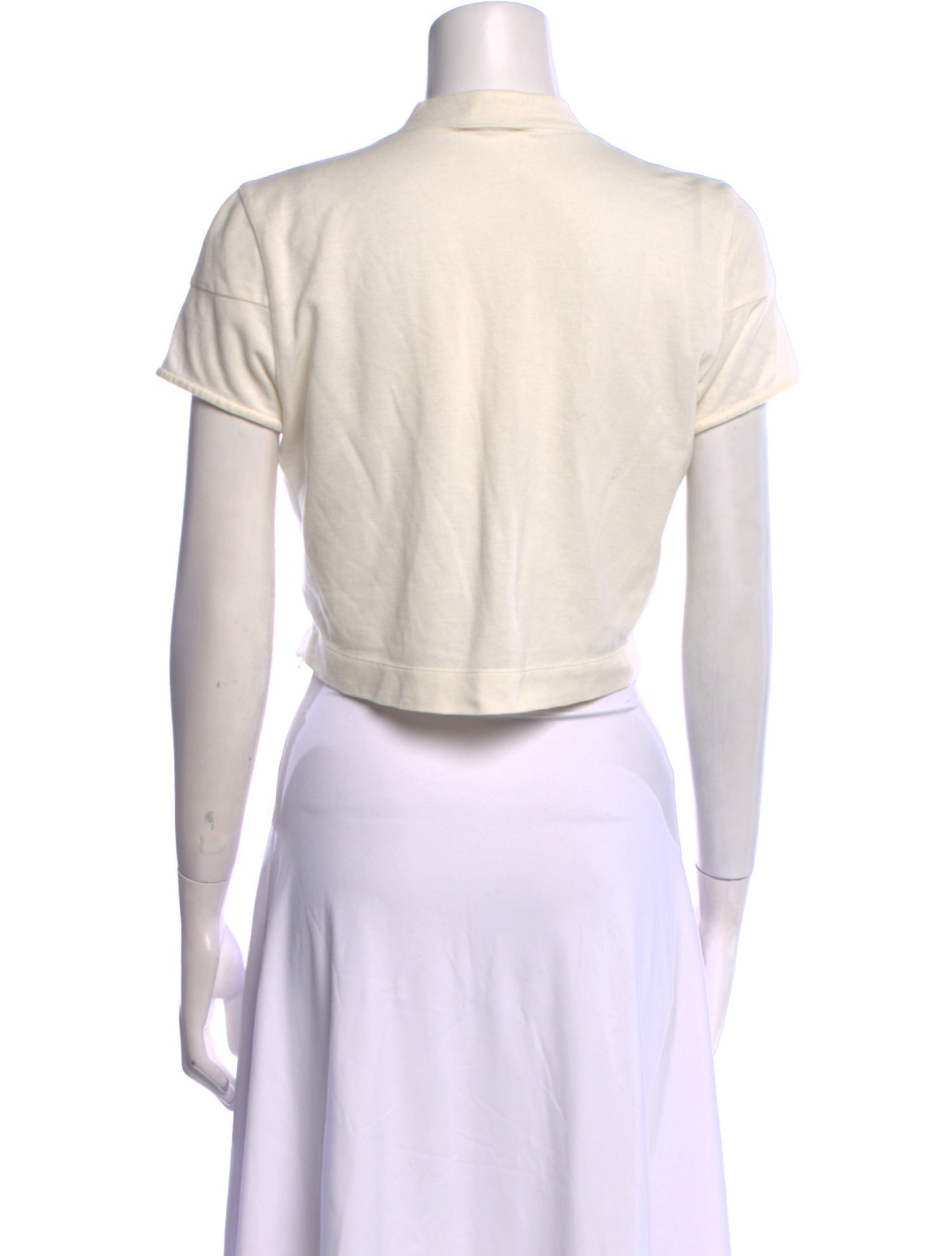 Brunello Cucinelli V-Neck Short Sleeve Crop Top